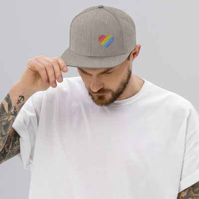 Rainbow Heart Snapback Hat