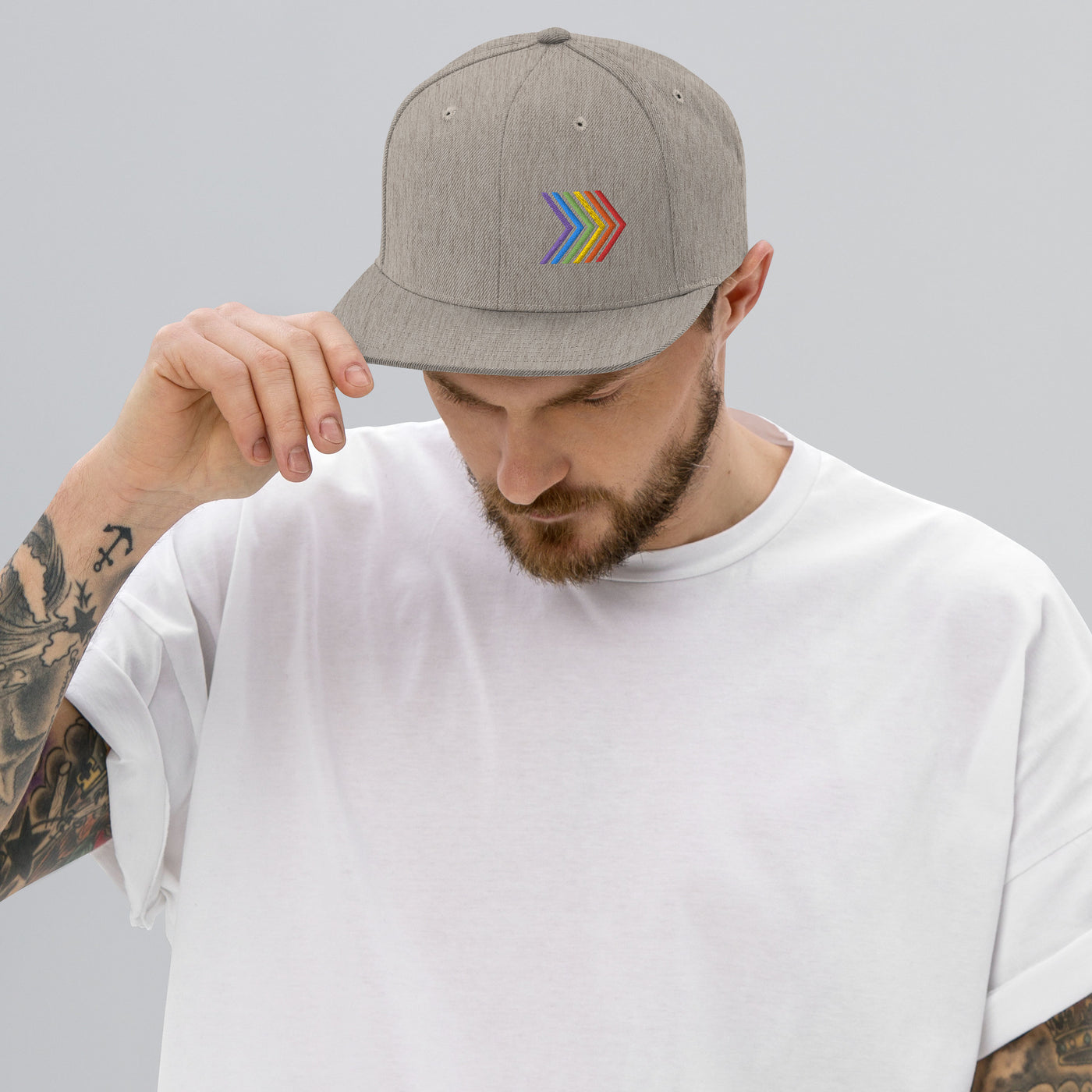 Rainbow Chevron Snapback Hat