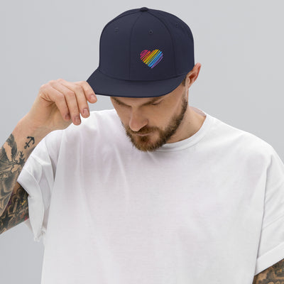 Rainbow Heart Snapback Hat