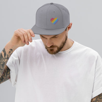 Rainbow Heart Snapback Hat