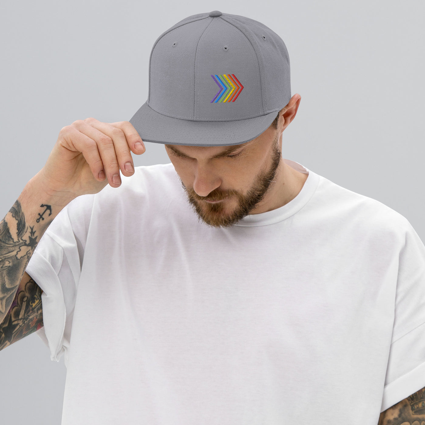 Rainbow Chevron Snapback Hat