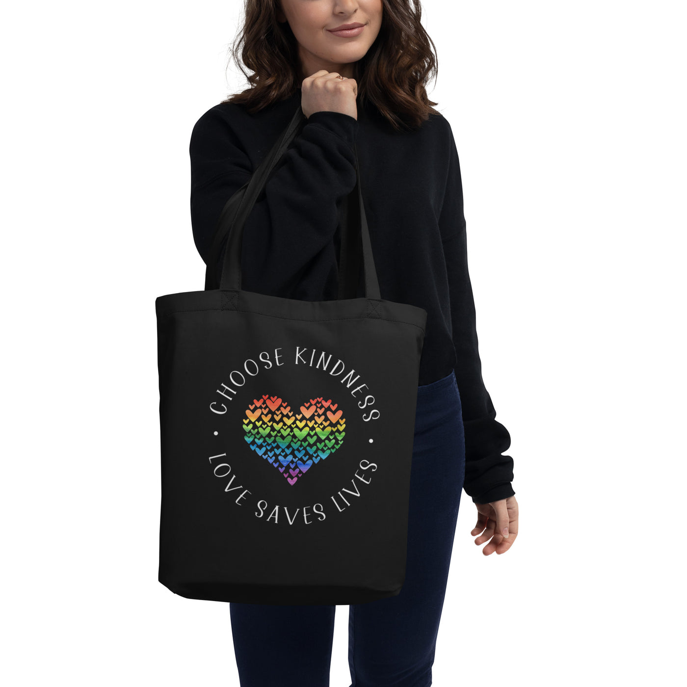 Choose Kindness Love Saves Lives - Heart Collage Eco Tote Bag