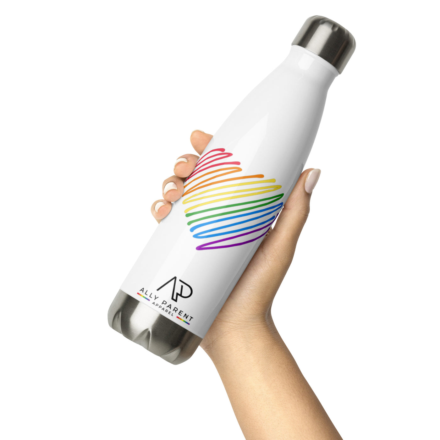 Squiggle Heart + Logo Stainless Steel Water Bottle