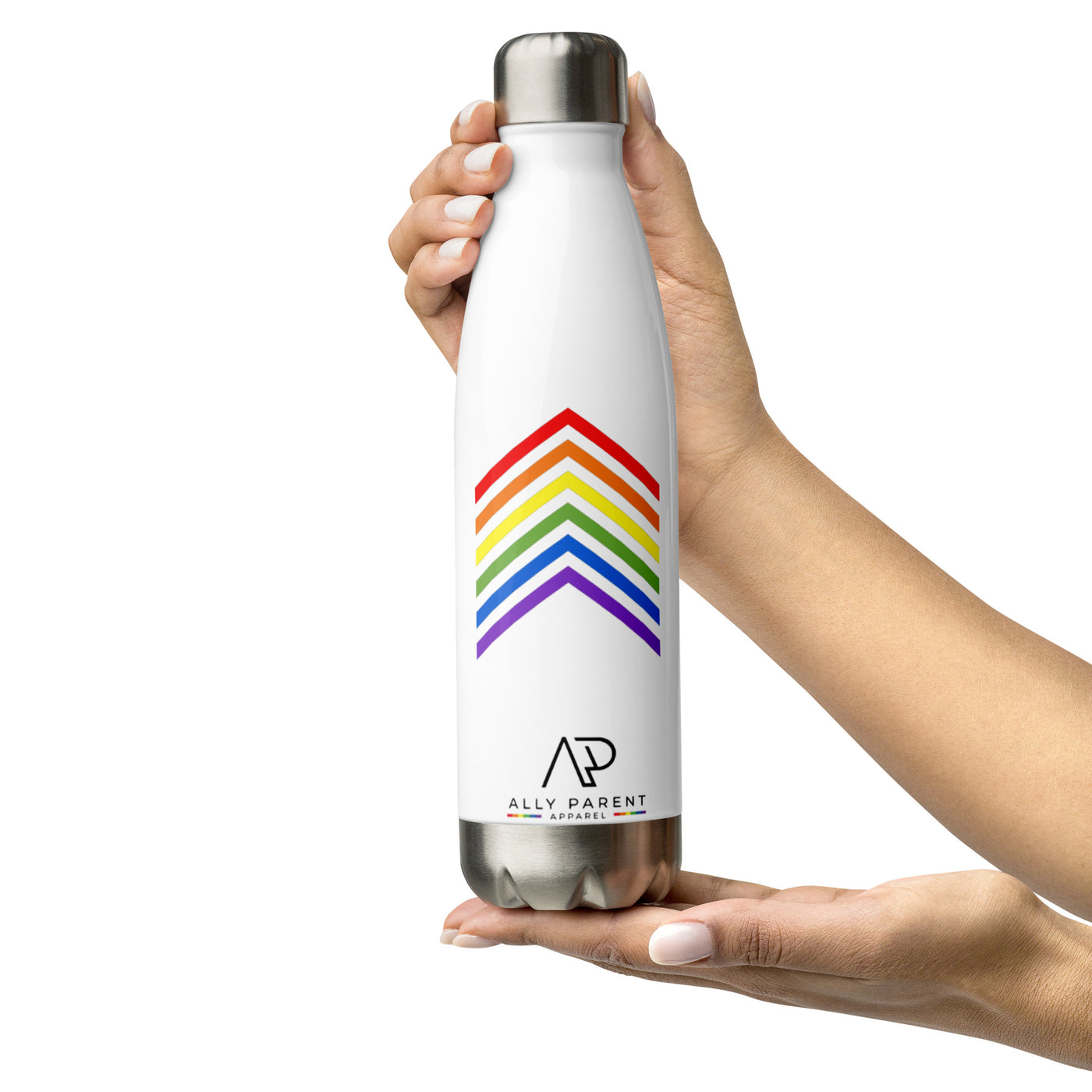 Chevron + Logo Stainless Steel Water Bottle