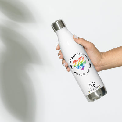 World is Better Stainless Steel Water Bottle