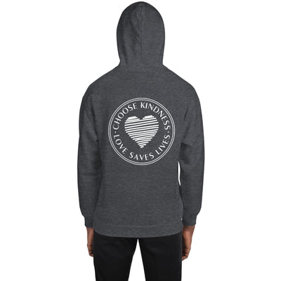 Choose Kindness Love Saves Lives - Lined Heart Unisex Hoodie