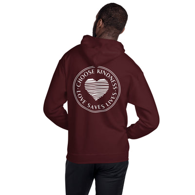 Choose Kindness Love Saves Lives - Lined Heart Unisex Hoodie