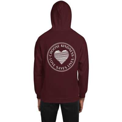 Choose Kindness Love Saves Lives - Lined Heart Unisex Hoodie