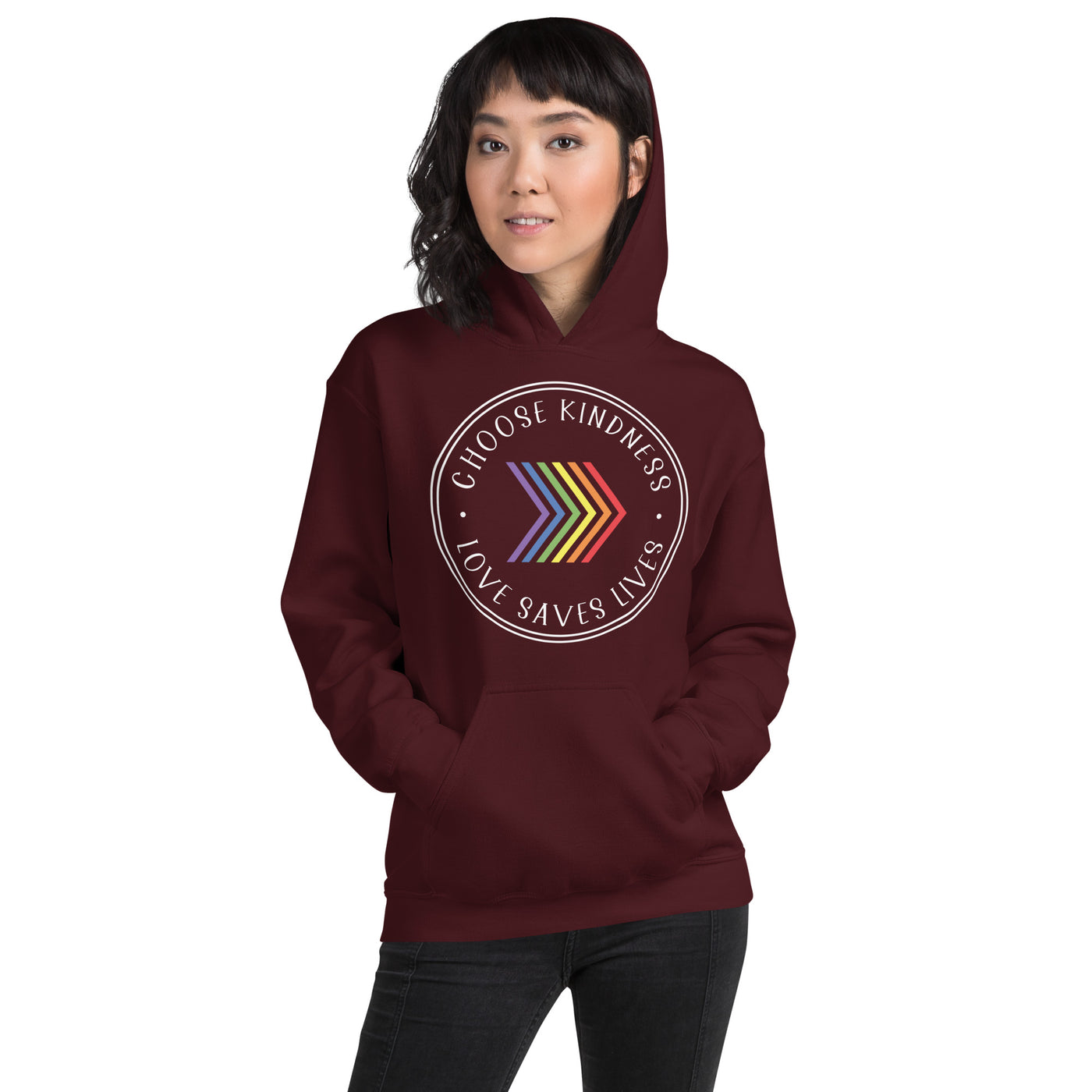 Choose Kindness Love Saves Lives - Chevron Unisex Hoodie