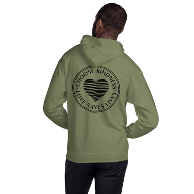 Choose Kindness Love Saves Lives - Lined Heart Unisex Hoodie