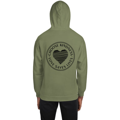 Choose Kindness Love Saves Lives - Lined Heart Unisex Hoodie