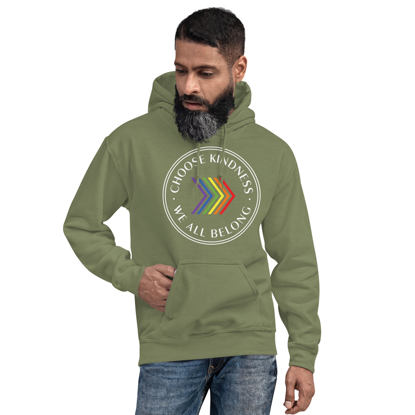 Choose Kindness We All Belong - Chevron Unisex Hoodie