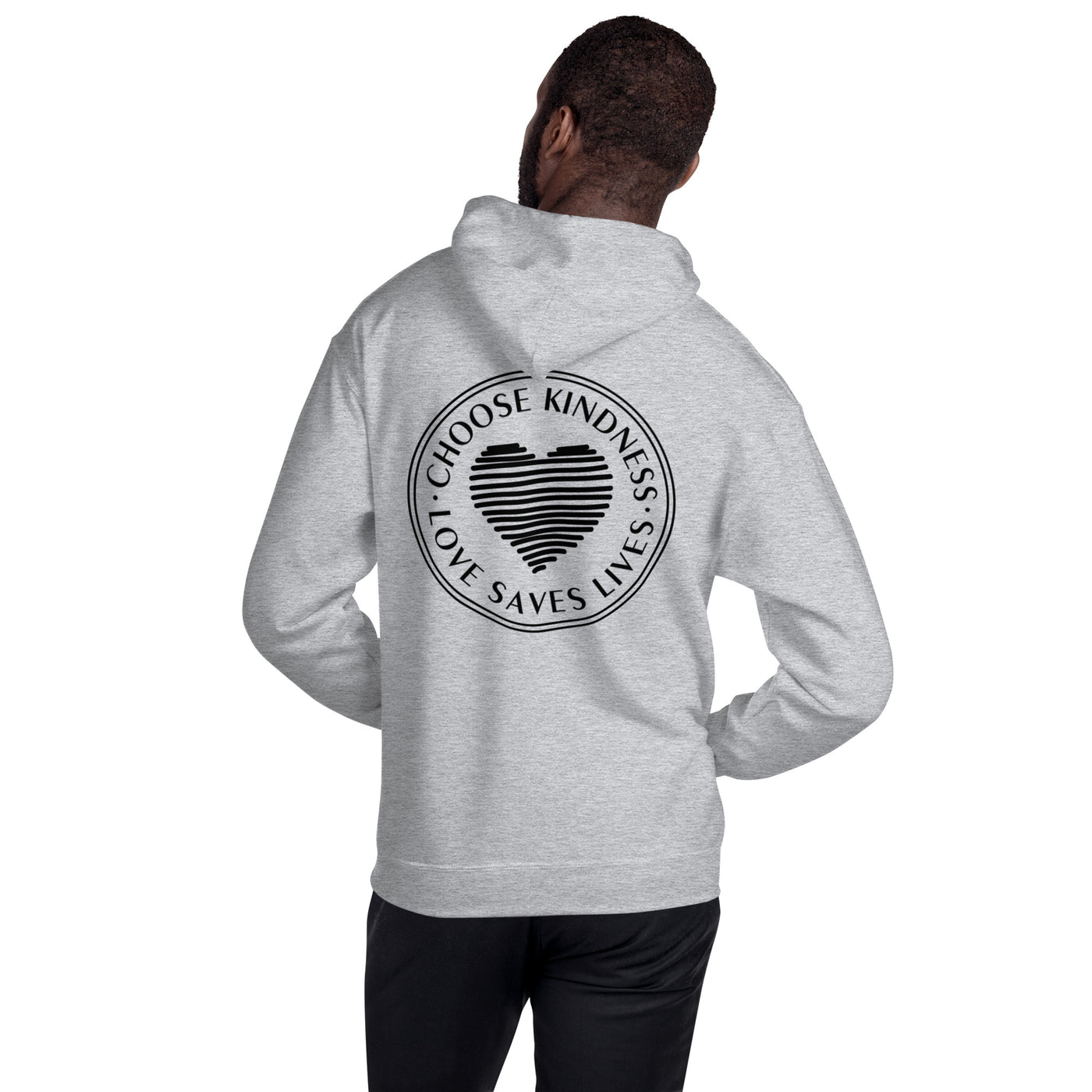 Choose Kindness Love Saves Lives - Lined Heart Unisex Hoodie