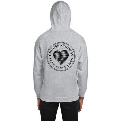 Choose Kindness Love Saves Lives - Lined Heart Unisex Hoodie