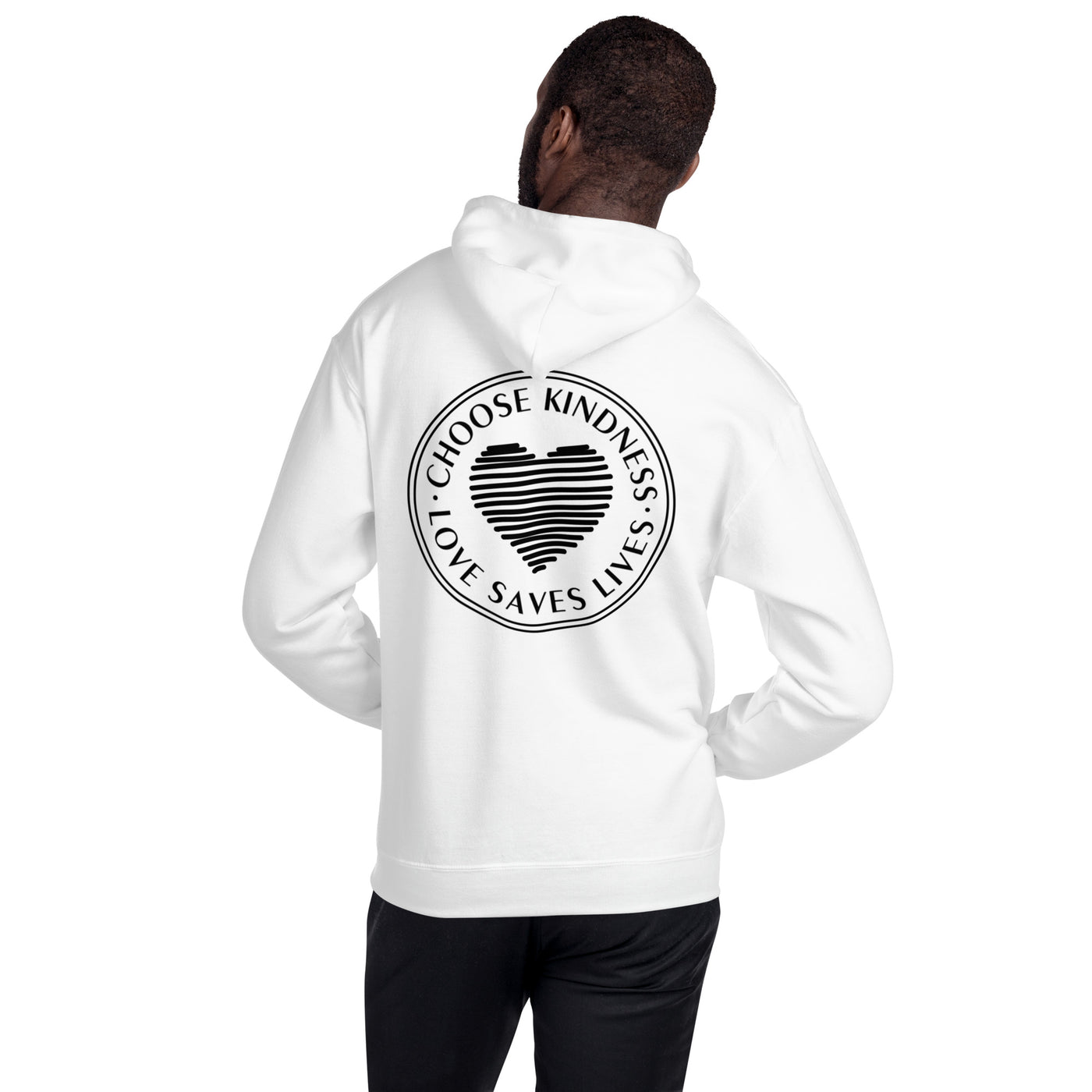 Choose Kindness Love Saves Lives - Lined Heart Unisex Hoodie