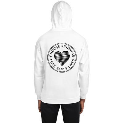 Choose Kindness Love Saves Lives - Lined Heart Unisex Hoodie