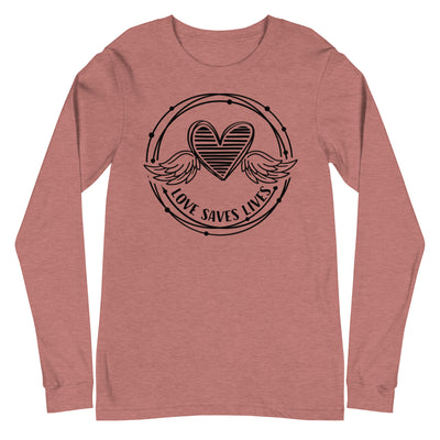 Love Saves lives - Heart Wings Unisex Long Sleeve Tee