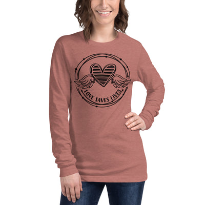 Love Saves lives - Heart Wings Unisex Long Sleeve Tee