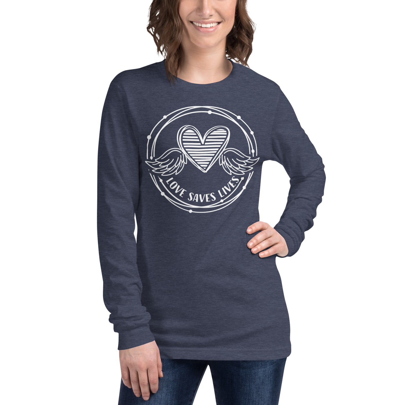 Love Saves Lives - Heart Wings Unisex Long Sleeve Tee