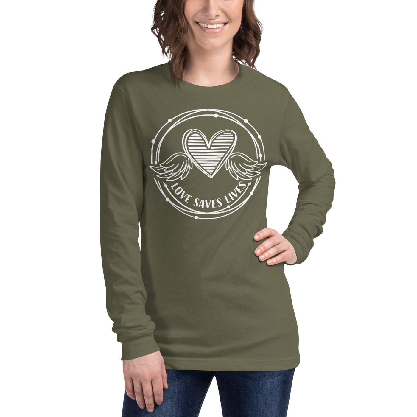 Love Saves Lives - Heart Wings Unisex Long Sleeve Tee