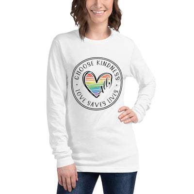 Choose Kindness Love Saves Lives - Ally Heart Unisex Long Sleeve Tee