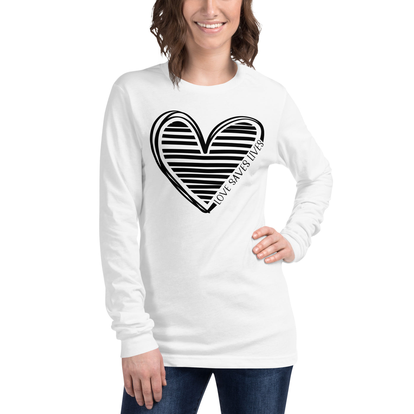 Love Saves Lives - Heart Unisex Long Sleeve Tee