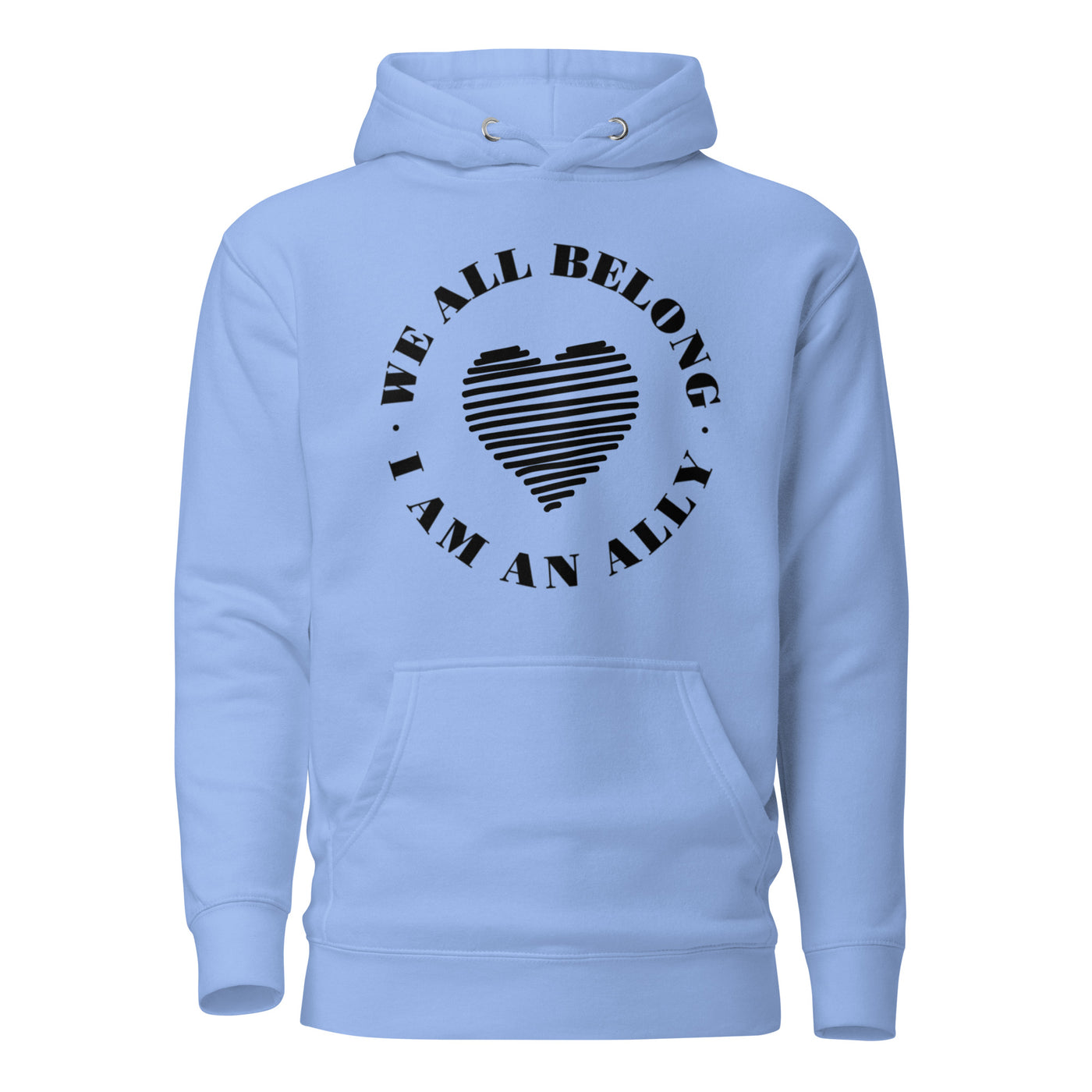 Love Saves Lives I Am An Ally - Lined Heart Unisex Hoodie