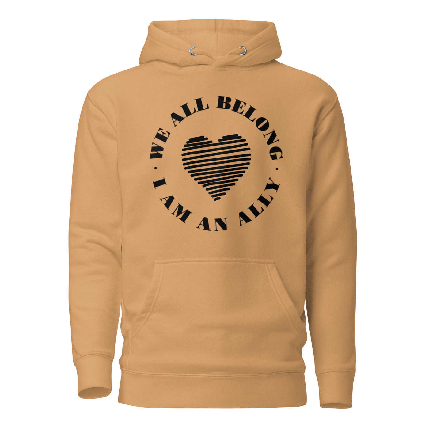 Love Saves Lives I Am An Ally - Lined Heart Unisex Hoodie