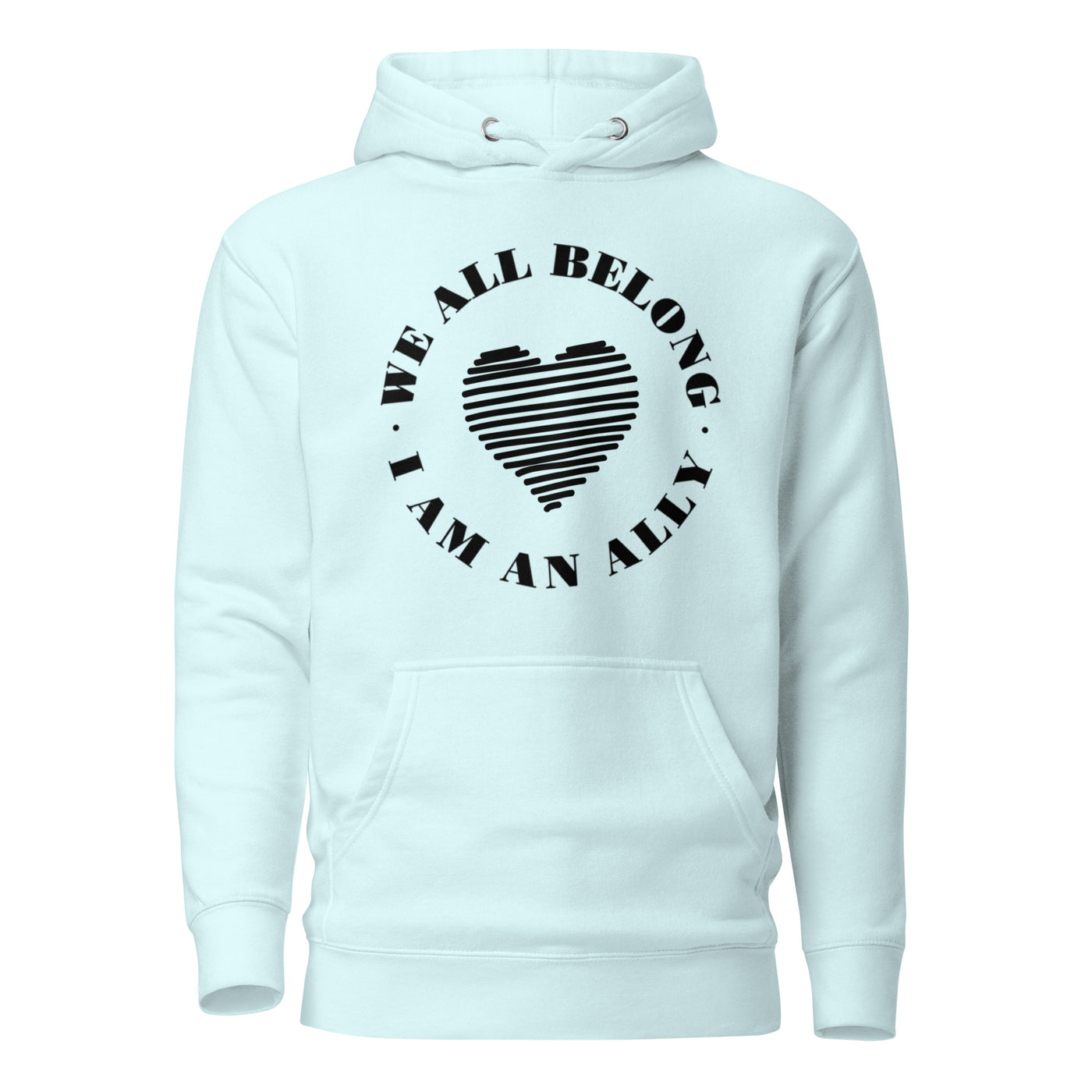 Love Saves Lives I Am An Ally - Lined Heart Unisex Hoodie