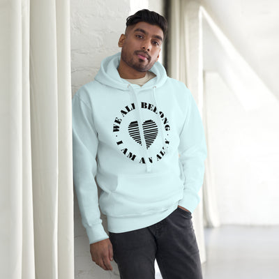 Love Saves Lives I Am An Ally - Lined Heart Unisex Hoodie