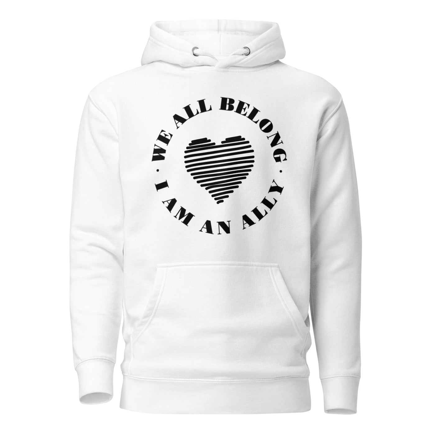 Love Saves Lives I Am An Ally - Lined Heart Unisex Hoodie