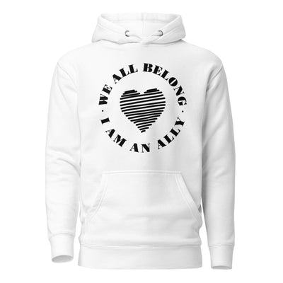 Love Saves Lives I Am An Ally - Lined Heart Unisex Hoodie