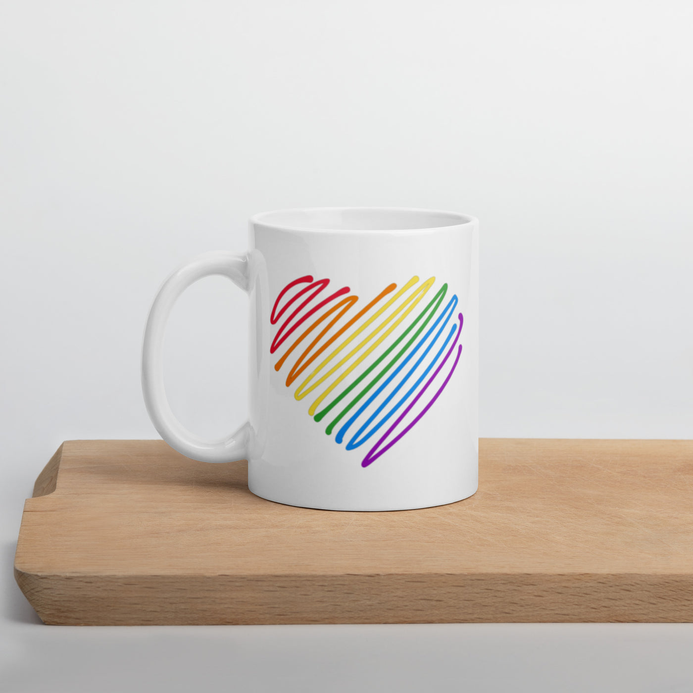 Squiggle Heart White Glossy Mug