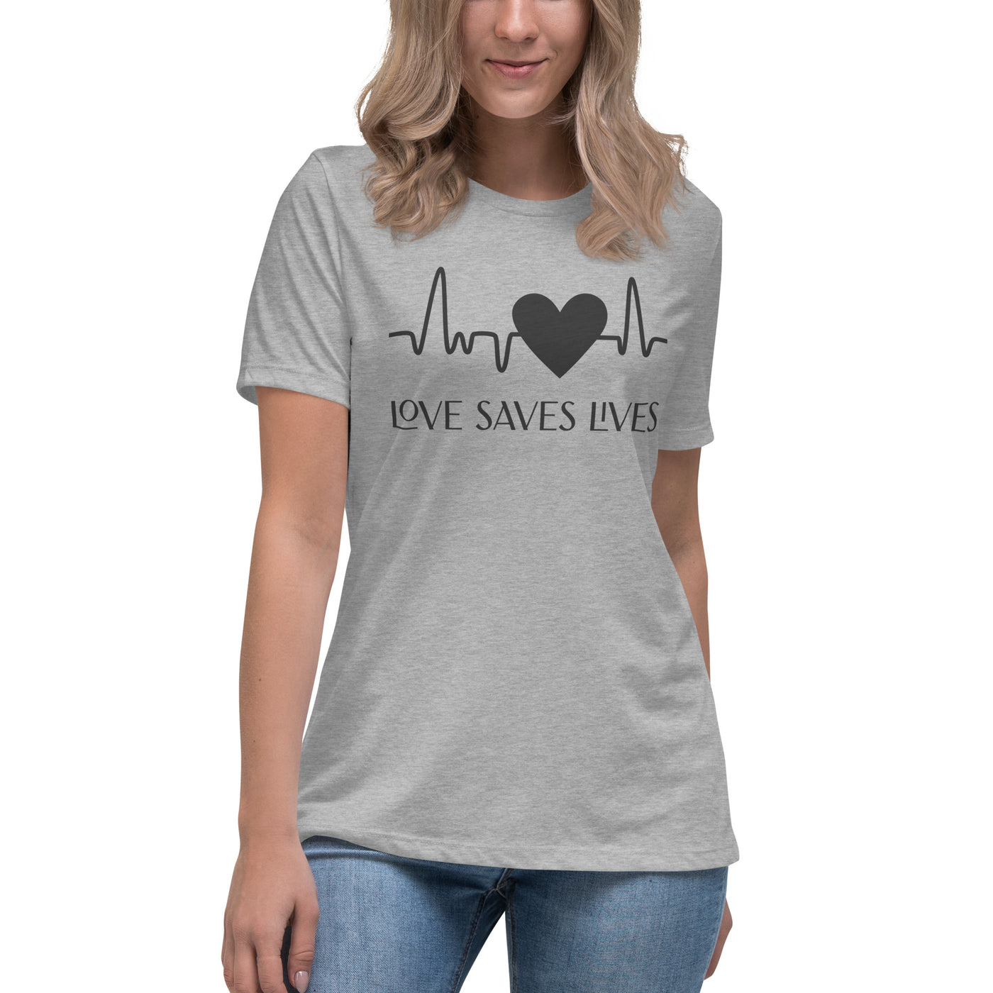 Love Saves Lives - Heartbeat Women's Relaxed T-Shirt