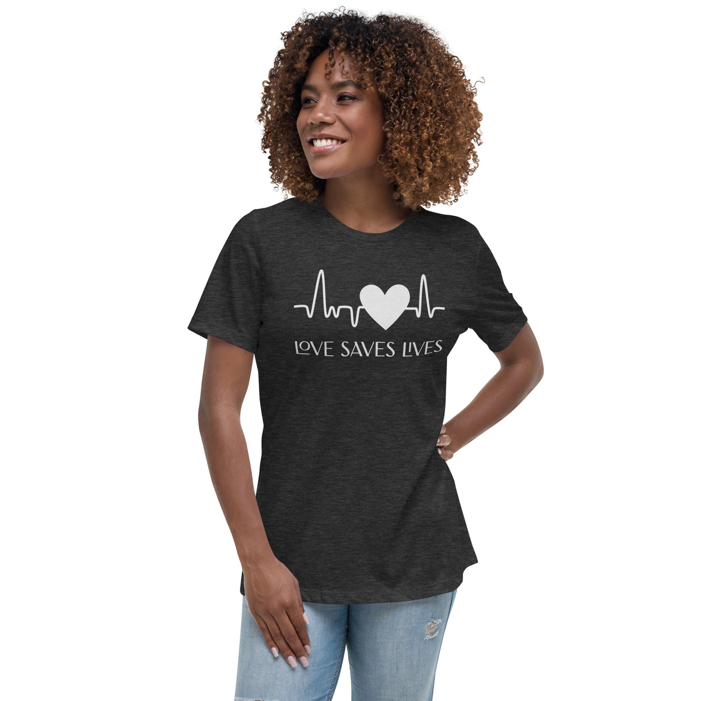 Love Saves Lives - Heartbeat Women's Relaxed T-Shirt