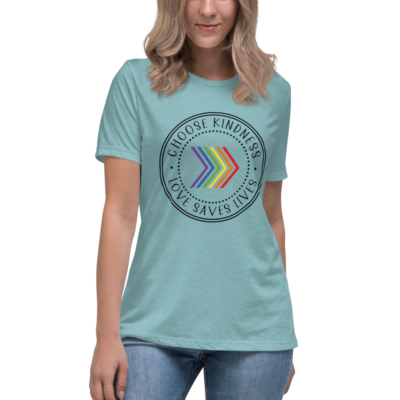 Choose Kindness Love Saves Lives - Chevron Women's Relaxed T-Shirt