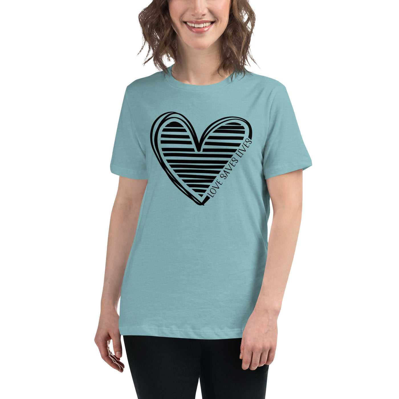 Love Saves Lives Heart - Women's Relaxed T-Shirt