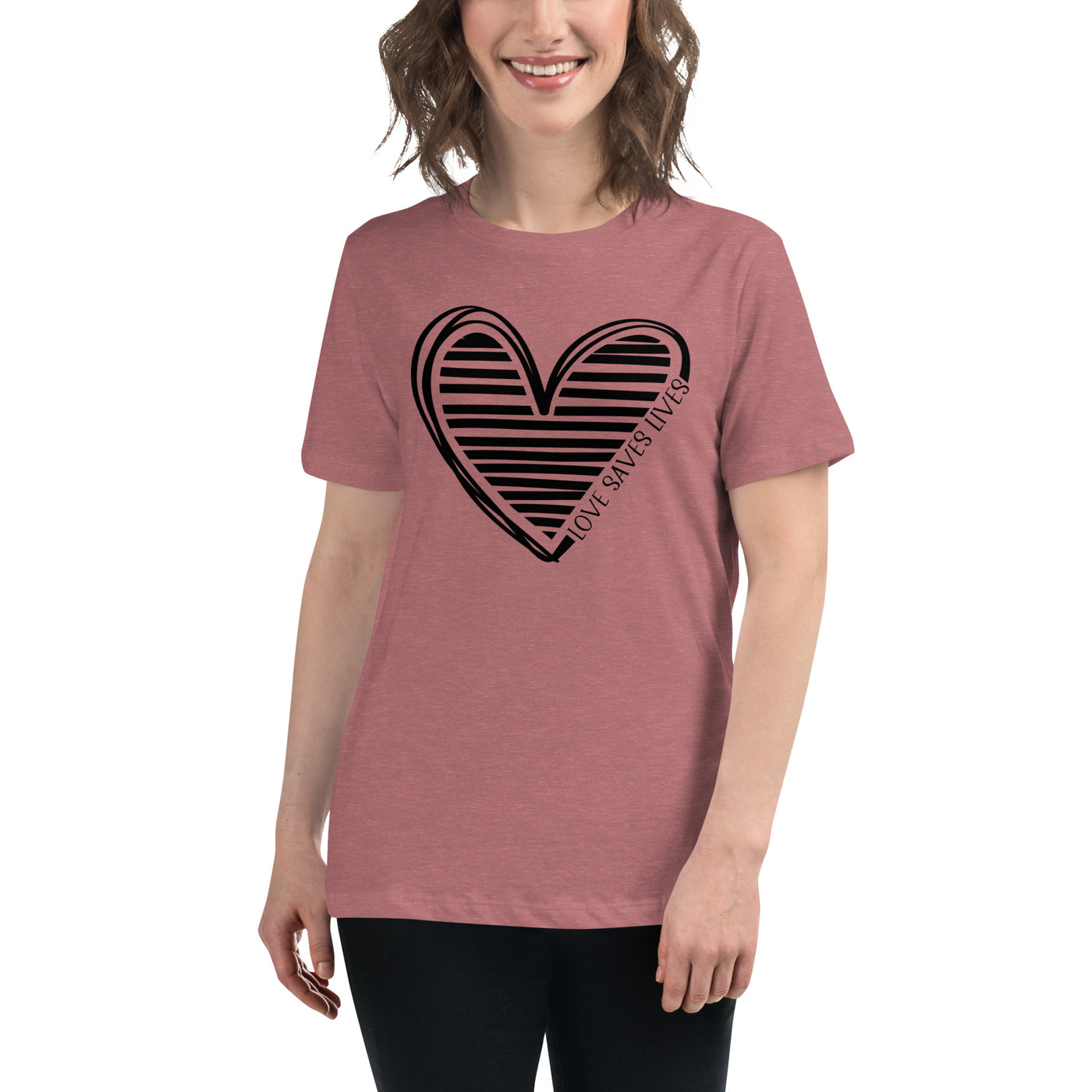 Love Saves Lives Heart - Women's Relaxed T-Shirt