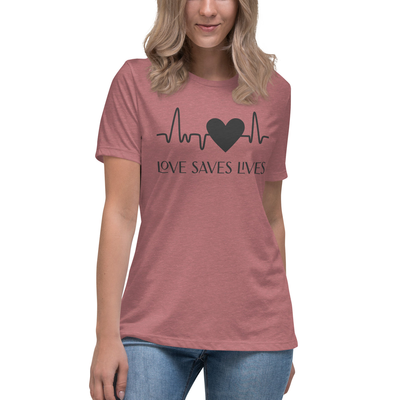 Love Saves Lives - Heartbeat Women's Relaxed T-Shirt