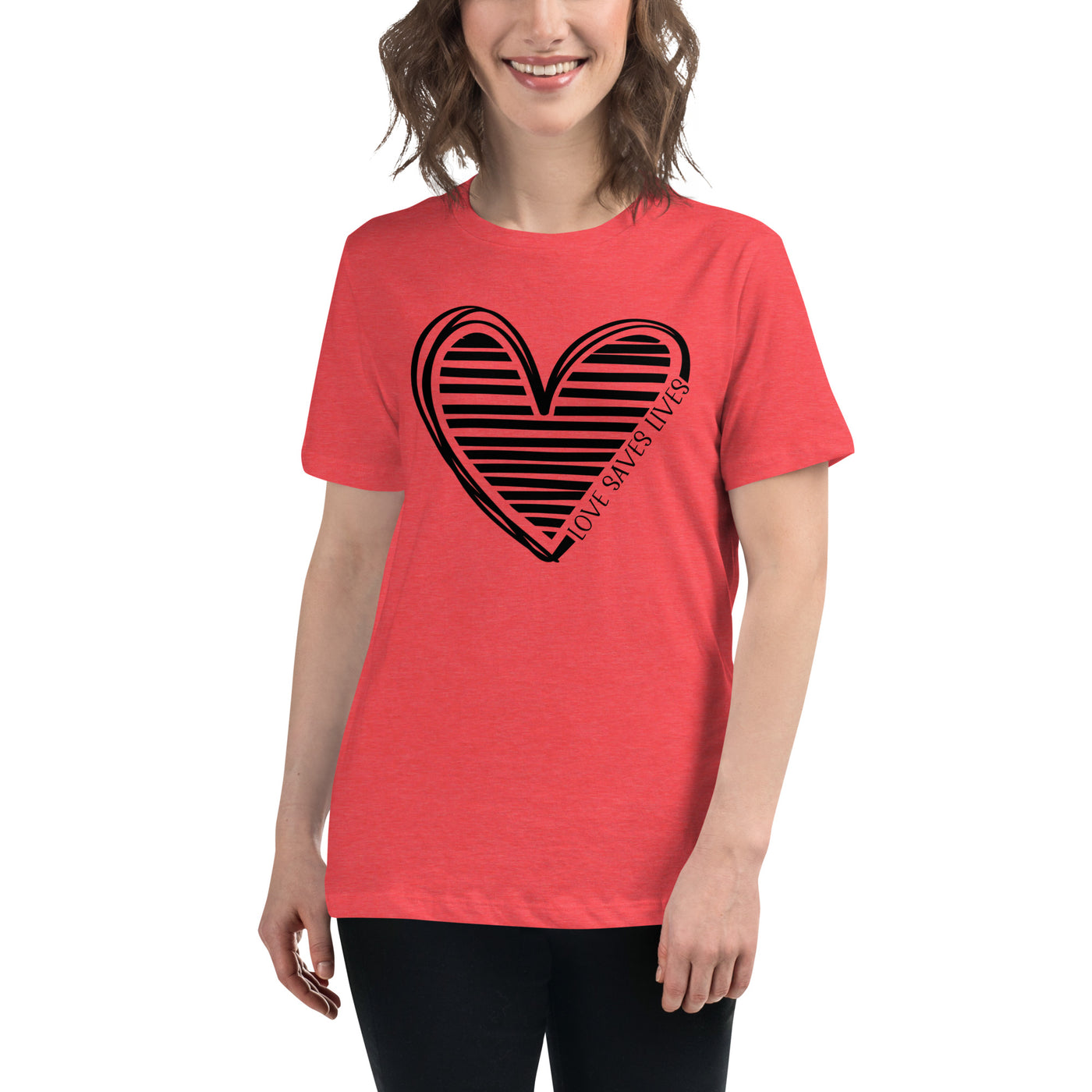 Love Saves Lives Heart - Women's Relaxed T-Shirt