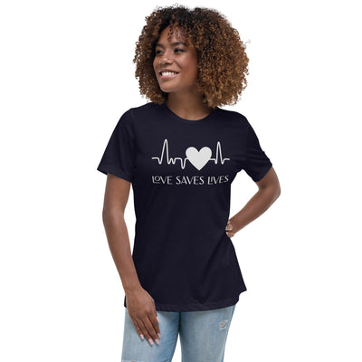 Love Saves Lives - Heartbeat Women's Relaxed T-Shirt