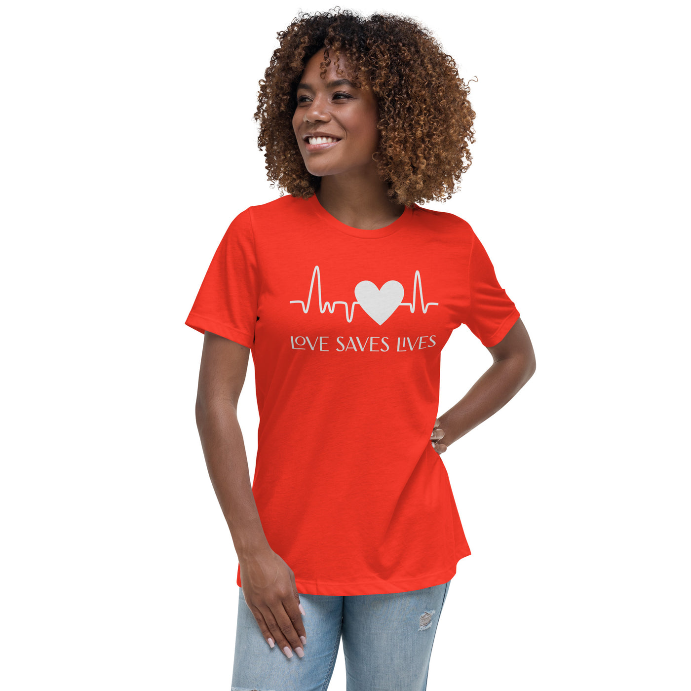 Love Saves Lives - Heartbeat Women's Relaxed T-Shirt