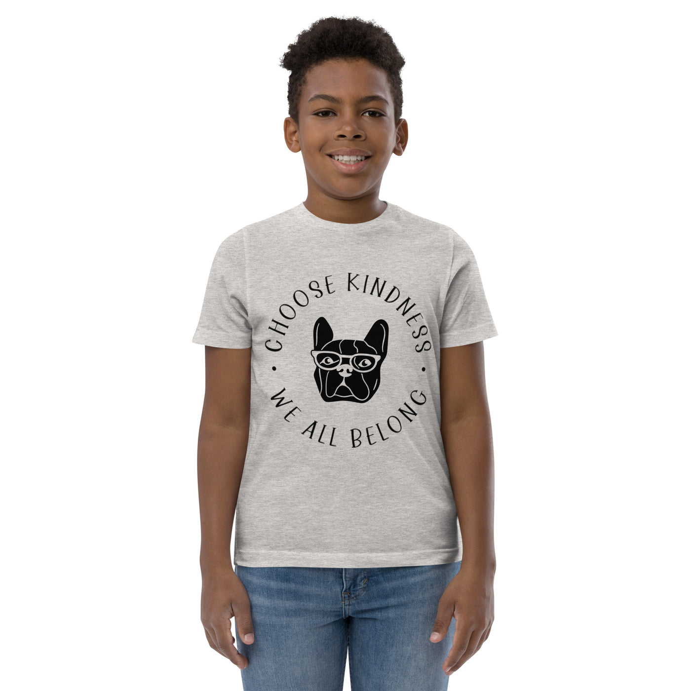 Choose Kindness We All Belong - Bulldog Youth jersey t-shirt