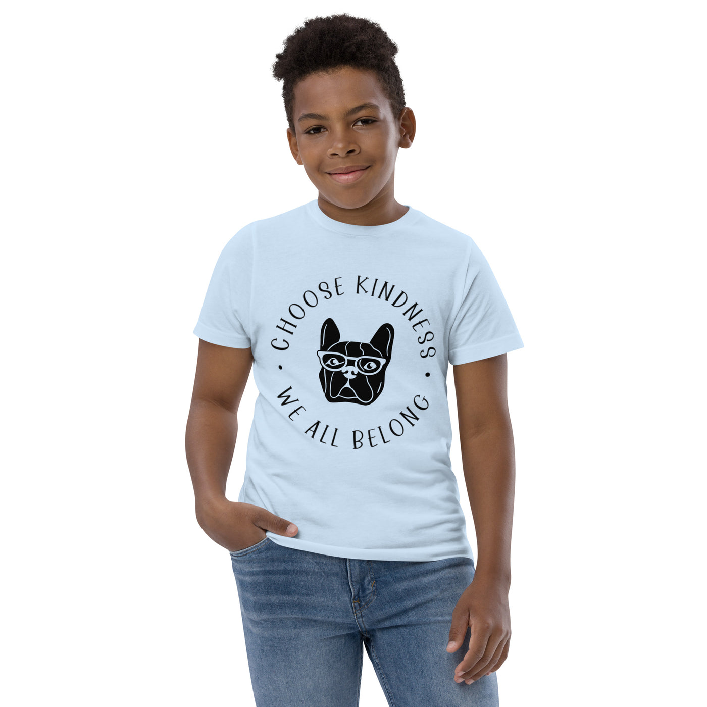 Choose Kindness We All Belong - Bulldog Youth jersey t-shirt