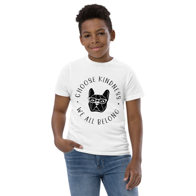 Choose Kindness We All Belong - Bulldog Youth jersey t-shirt