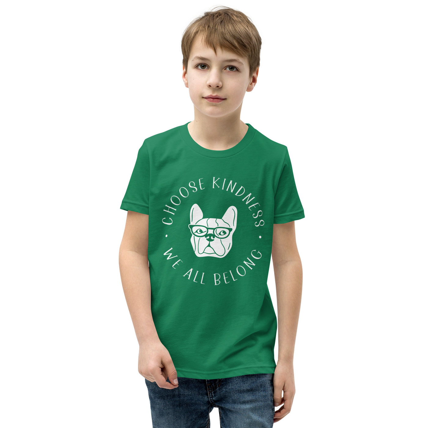 Choose Kindness We All Belong - Bulldog Youth Short Sleeve T-Shirt