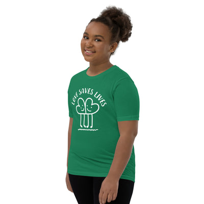 Love Saves Lives - Heart Hug Youth Short Sleeve T-Shirt