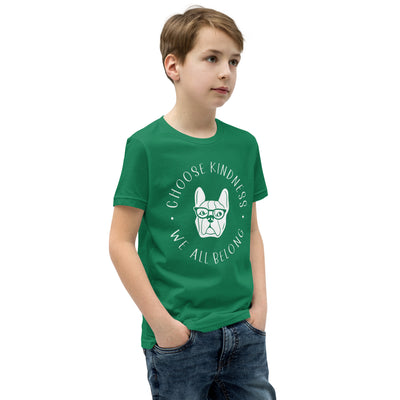 Choose Kindness We All Belong - Bulldog Youth Short Sleeve T-Shirt