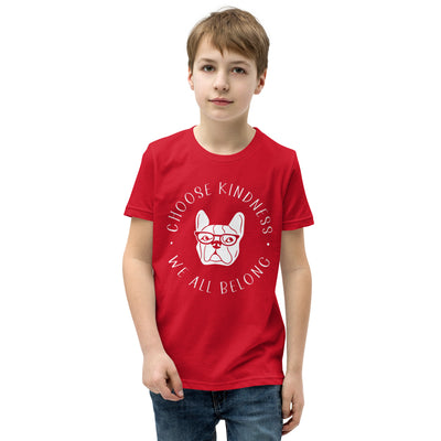 Choose Kindness We All Belong - Bulldog Youth Short Sleeve T-Shirt