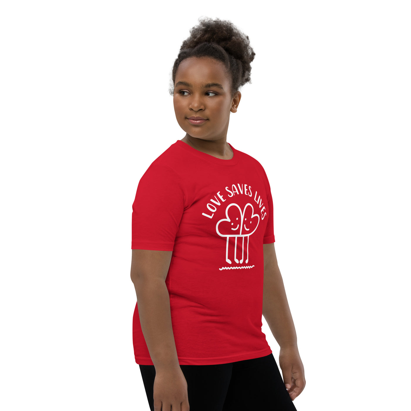 Love Saves Lives - Heart Hug Youth Short Sleeve T-Shirt